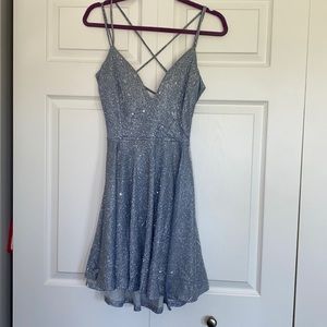 sparkly light blue dress